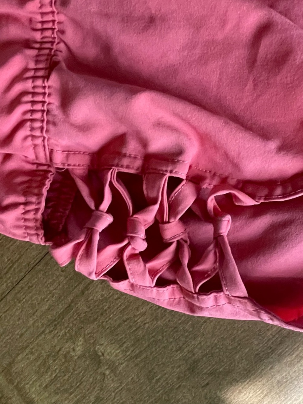Roxy Coral Pink Athletic Shorts with Logo Patch - Picture 4 of 5